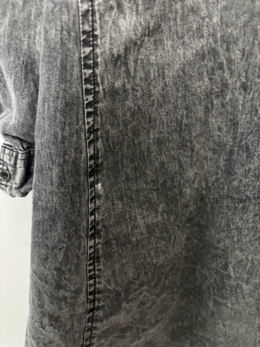 Nostalgia Gray 100% Cotton Denim Dress with Multicolor Floral Embroidery - Picture 7 of 9